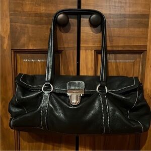Prada Vitello Black Leather Shoulder Bag